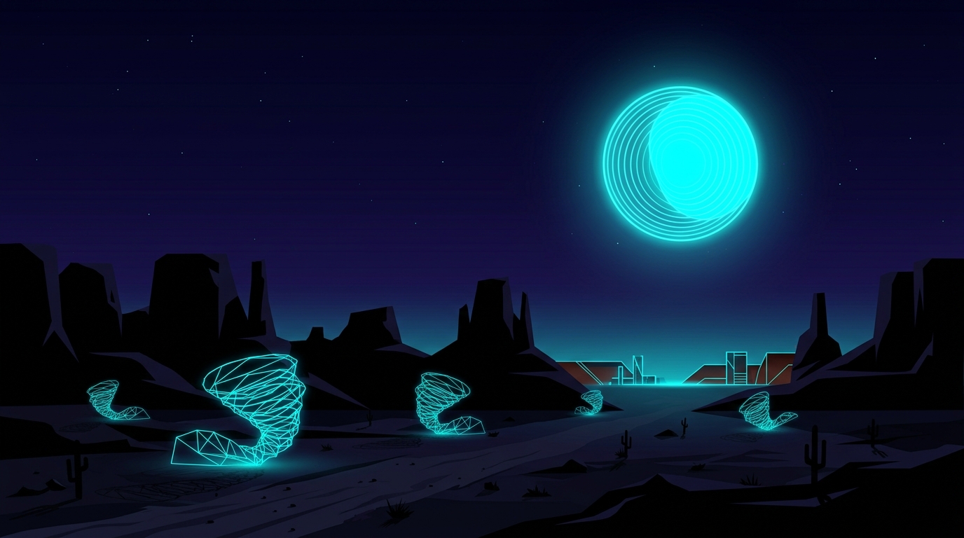 Pale-Glowing Moon and Obsidian Ridge – 2088
